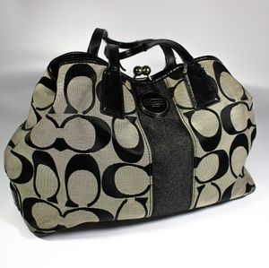 Coach Signature Framed Kisslock Carryall F13533